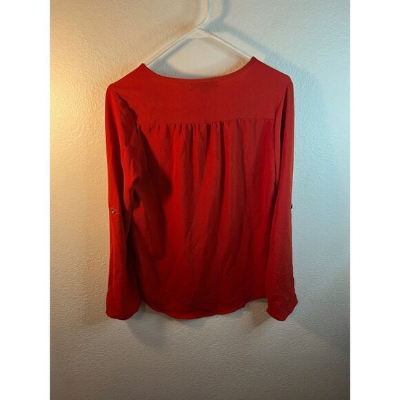 New Look red blouse with gold buttons size small - Picture 3 of 3